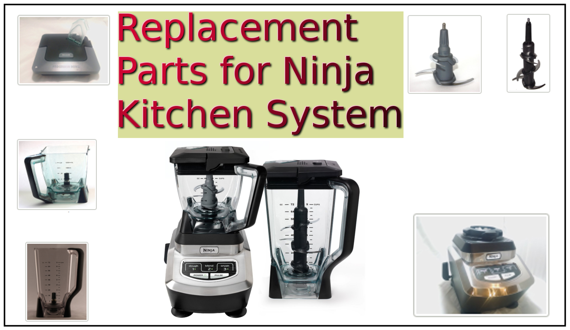 Ninja Blender 64oz Food Processor Bowl Attachment Kit - BL770 BL780 BL771  BL773