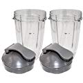  2 Tall 24 Ounce Mug Cups with 2 Flip-Top To-Go Lids