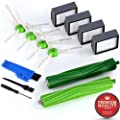 MONATA Replacement Accessories Kit for iRobot Roomba i7 i7+ e5 e6 with 4 High Effiiciency Filters 4 Edge Sweeping Brushes 1 Set of Dual Multi Surface Rubber Brushes
