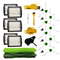 aoteng Accessories for iRobot Roomba i7 i7+ E5 E6 E7 Pack of 1 Set Rubber Brushes, 6 Hepa Filters, 8 Side Brushes, 5 Screws, 1 Front Wheel, 2 Cleaning Tools
