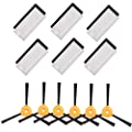 6 Filters & 6 Side Brushes for EcoVacs Deebot 661,Deebot 500, Deebot 600, Deebot 601 Robotic Vacuums