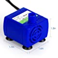 YOUTHINK Submersible Water Pump for 2.4L Pet Fountain with LED Light with 5.9ft Power Cable