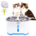 Beacon Pet Cat Water Fountain Stainless Steel, LED 81oz/2.4L