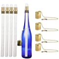 EricX Light Wine Bottle Torch Kit 4 Pack, Includes 4 Long Life Torch Wicks ,Brass Torch Wick Holders And Brass Caps 