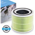 LEVOIT Core 300 Air Purifier Replacement Filter, 3-in-1 Pre-Filter, True HEPA Filter, High-Efficiency Activated Carbon Filter, Core 300-RF, Mold Bacteria, Green