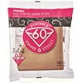 Hario V60 Paper Coffee Filters, Size 02, Natural, Tabbed 