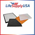 LifeSupplyUSA Complete Replacement Filter Kit Set Compatible with RabbitAir Air MinusA2 SPA-700A & SPA-780A Air Purifiers