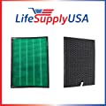 LifeSupplyUSA HEPA and Carbon Filter kit Compatible with Rabbit Air BioGS 2.0 Ultra Quiet Air Purifier RabbitAir Model SPA-550A and SPA-625A 