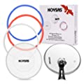 KOYSAS Tempered Glass and Silicone Lids for Instant Pot 6 Quart Plus Pack of 3 Silicone Sealing Rings