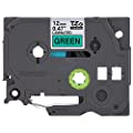Brother Genuine P-touch, TZe-731CS, 0.47” x 26.2’, Black on Green Laminated Label Tape 