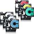NineLeaf 6 Pack Compatible Label Tape Replacement for Dymo D1 Label Tape 12mm 45013 45010 45016 45017 45018 45019