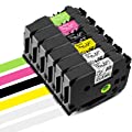 Airmall Compatible Label Tape Replacement for Brother P-touch TZ Tape 12mm TZe-231 131 631 335 MQP35 MQG35 0.47" Laminated White/Clear/Yellow/Berry Pink/Lime Green, White on Black