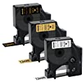 Boyeezon 3Pack Compatible for DYMO D1 12mm Label Tape 45022 45024 Black on Silver Gold 45023 Gold on Black 