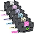 Airmall Label for Brother P-touch TZe TZ Tape 12mm TZe-231 MQP35 MQF31 MQ531 MQE31 MQY31 0.47" Laminated White/Berry Pink/Pastel Purple/Blue/Pink/Lemon Yellow