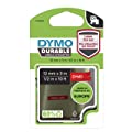 DYMO D1 Durable Labeling Tape for LabelManager Label Makers, White Print on Red Tape, 1/2" W x 10