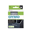 DYMO Standard D1 45020 Labeling Tape White Print on Clear, 1/2