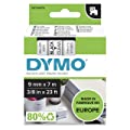 Dymo D1 Standard Self-Adhesive Labels for LabelManager Printers, 9 mm x 7 m - Black on Transparent S0720670
