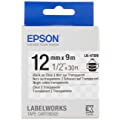 Epson LabelWorks Clear LK (Replaces LC) Tape Cartridge ~1/2" Black on Clear LK-4TBN