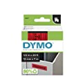 DYMO Standard D1 45017 Labeling Tape Black Print on Red Tape , 1/2