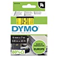 Dymo D1 Tape for Electronic Labelmakers 9mmx7m Black on Yellow Ref 40918 S0720730 V150226 