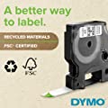 DYMO D1 Durable Labeling Tape for LabelManager Label Makers, White Print on Black Tape, 1/2" W x 10