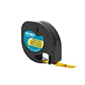DYMO LetraTag Labeling Tape for LetraTag Label Makers, Black Print on Yellow Tape, 1/2