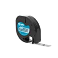 DYMO - DYM16952 Authentic LetraTag Labeling Tape for LetraTag Label Makers, Black Print on Clear pastic Tape