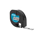 DYMO LetraTag Labeling Tape for LetraTag Label Makers, Black Print on Metallic Silver Tape, 1/2