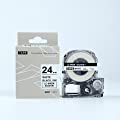 Compatible EPSON24mm LC-6WBN Label Tape Black on White 8m 24mm