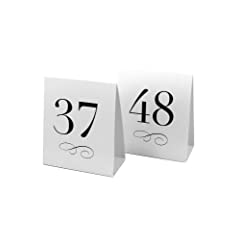 Weddingstar Table Number Tent Style Card Numbers 37 to 48