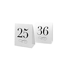 Weddingstar Table Number Tent Style Card Numbers 25 to 36