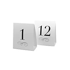 Weddingstar Table Number Tent Style Card Numbers 1 to 12