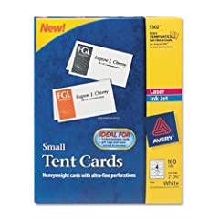 Avery Small Tent Cards 2 x 3.5 Inches White  Box of 160 (5302)