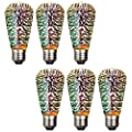 Bulbright 6 Pack LED Vintage Edison ST21 3W, Fireworks Filament Bulb 3D Colorful Lamp Bulb