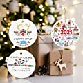 Fingarden 10pcs Sublimation Blank Ceramic Ornaments for Christmas Tree, 3 Inches White