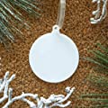 UNIQOOO 3" White Round Acrylic Christmas Ornament