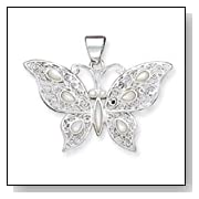 Mother of Pearl Fancy Butterfly Pendant