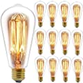 FadimiKoo Vintage 60W Dimmable ST58 Squirrel Cage Filament Edison Light Bulb