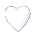 Seekingtag Clear 80mm Plastic Heart Shaped Fillable Ornaments Ball - Pack of 10 