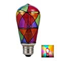 Stained Glass LEESANRAN Tiffany Style LED ST19 Light Bulbs