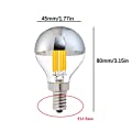 Lxcom Lighting Half Chrome Light Bulb 6W G45 G14 Dimmable Silver Tipped Mirror Vintage Edison Bulb
