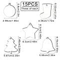 SAVITA 15pcs MDF Personalized Christmas Sublimation Blank Pendant 5 Patterns