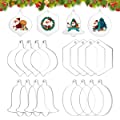Wjgifts 16 pcs Clear Christmas Acrylic Hanging Decor