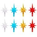 Ruisita 8 Pieces Multi Color Plastic Star for Christmas Tree Ornaments