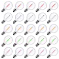 Pack of 25 G40 Led Replacement 1W fits E12 or C7 Base Sockets, Dimmable Light Bulbs for Indoor Outdoor Patio Decor, Multicolor