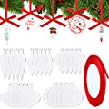 Queekay 25 Pieces Clear Acrylic Christmas Sublimation Ornament Blanks 5 Styles 