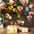 LYFLES 6PCS Christmas Sublimation Blanks Ornaments Heart-Shaped Pendant