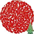 Gejoy 300 Pieces Plastic Ceramic Christmas Tree Bulbs, Red