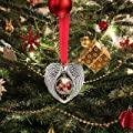Skylety 5 Pieces Christmas Angel Wing Shape Blank Hot Transfer Printing Sublimation Christmas Ornament