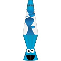 Lava Lite 2431 14.2-Inch 20-Ounce Sesame Street Cookie Monster  Lava Lamp Blue Wax/Clear Liquid/Cookie Monster Face on Blue Base